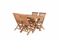 Kenya havem&oslash;bels&aelig;t med bord 120x70cm og 4 stole i teak