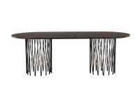 Stone ovalt spisebord 220x100cm brun