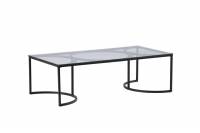 Skan&ouml;r sofabord med glasbordplade 140x70cm sort