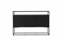 Kingsport skab 120x80x45 cm med hylder og l&aring;ger sort