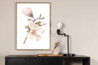 Plakat Hand Made Rosa 50x70cm i pink akvarelstil