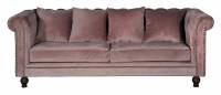 Velvet 3-personers sofa 217cm rosa velour og tr&aelig;