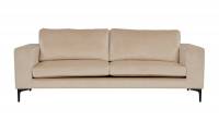 Bolero 3-personers sofa 215cm beige velour og sort stel
