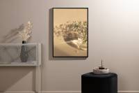 Plakat White Flowers 21x30cm beige