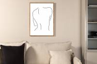Plakat Women 21x30cm med sort line-art p&aring; hvid baggrund