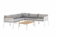 Nettan havem&oslash;bels&aelig;t med hj&oslash;rnesofa og teak bord gr&aring;