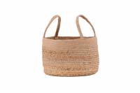 Mumbai fletkurv jute med h&aring;ndtag &Oslash;32cm h&oslash;jde 24cm natur