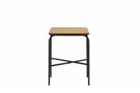 Holmbeck cafebord 70x55cm bordplade og sort stel akacietr&aelig;