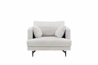 Sofia Single Sofa &ndash; sort/Beige Corduroy velour