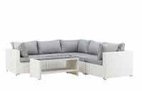Amazon loungegruppe med bord i rattan hvid