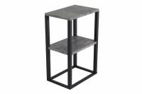 Rise hj&oslash;rnebord med 2 hylder i betonlook 45x30cm sort