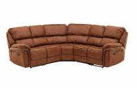 Saranda hj&oslash;rnesofa med recliner mikrofiber brun