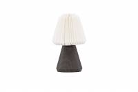 Fj&auml;llen bordlampe i valn&oslash;d med hvid plisseret papirsk&aelig;rm