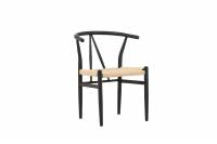 Alfons Dining Chair - Black / Beige Rope