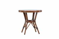 Sagres udend&oslash;rs cafebord &Oslash;60cm med glasbordplade brun