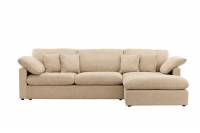 Amalfi hj&oslash;rnesofa sandfarvet stof