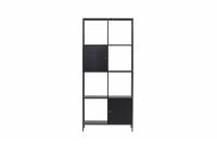 Porto reol 180x80x35cm med 2 lukkede skabe sort