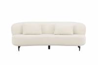 Luna sofa 3-personers hvid Boucle med sorte ben