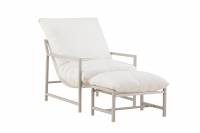 Corso loungestol med fodskammel og hynder beige