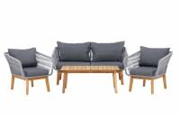 Chania havem&oslash;bels&aelig;t med sofa to stole og bord akacie gr&aring;
