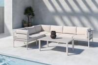 Copacabana hj&oslash;rne loungesofa 3 + 3 modul&nbsp;med hynder og bord beige