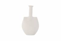 Madison vase 22x14x8cm glaseret stent&oslash;j hvid