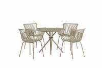 Sifnos udend&oslash;rs spistbords&aelig;t med bord og 4 stole beige