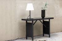 Padova havebord i flet med glasplade 120x40cm sort