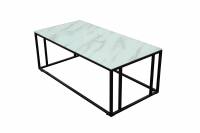 Rock 2.0 sofabord 120x60 cm med hvid marmorlook