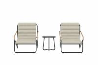Ithaka Lounges&aelig;t med 2 stole, sidebord og hynder sort og beige