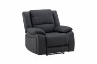 Singapore recliner l&aelig;nestol sort stof