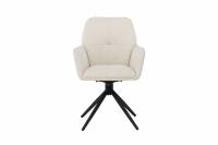 Manchi spisebordsstol med hvid stof og sorte ben