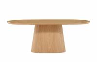 Castor spisebord 200x90cm med glasbordplade natur 