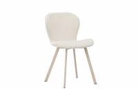 Lilja spisebordsstol med beige stof og st&aring;lben