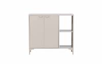 Piring skab 100x110x42cm i st&aring;l med l&aring;ger og hylder beige