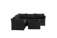 Haiti loungegruppe med bord i rattan sort