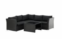 Haiti loungegruppe med bord i rattan sort