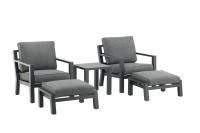 Barcelona lounges&aelig;t med to loungestole og sidebord sort