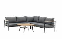Mexico lounges&aelig;t med hj&oslash;rnesofa 233x54x76cm og bord sort