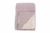 Nilla senget&aelig;ppe 150x250cm vendbart med quilt og sherpa rosa