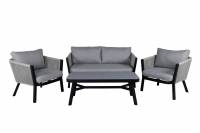 Virya loungem&oslash;bels&aelig;t med sofa, stole og bord gr&aring;