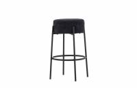 Tucson barstol 70 cm i sort boucl&eacute; med st&aring;lben