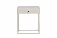 Bakal sengebord med skuffe 41x50x43cm i beige st&aring;l