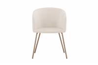 Berit spisebordsstol beige velour med tr&aelig;farvede ben