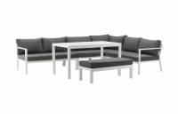Ramos lounges&aelig;t med hj&oslash;rnesofa 294x80x66cm og bord hivd