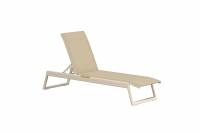 Mexico solseng i aluminium og teak med beige stof