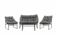 Tina loungegruppe med sofa 2 stole og bord sort