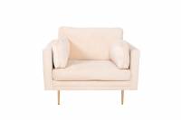 Boom l&aelig;nestol 110 cm i velour beige