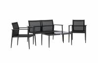 Break lounges&aelig;t med sofa 2 stole og bord sort