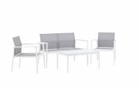 Break lounges&aelig;t med sofa 2 stole og bord hvid